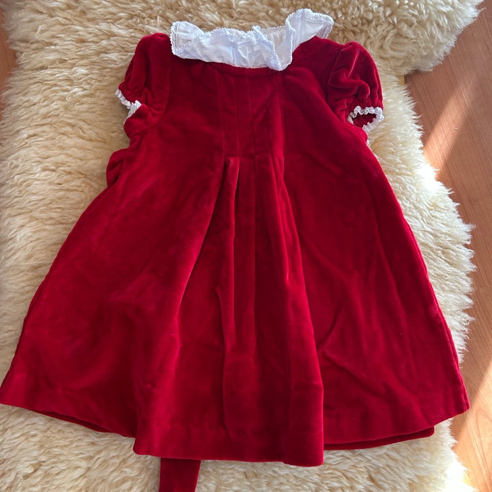 Edge hill collection red velvet vintage style dress